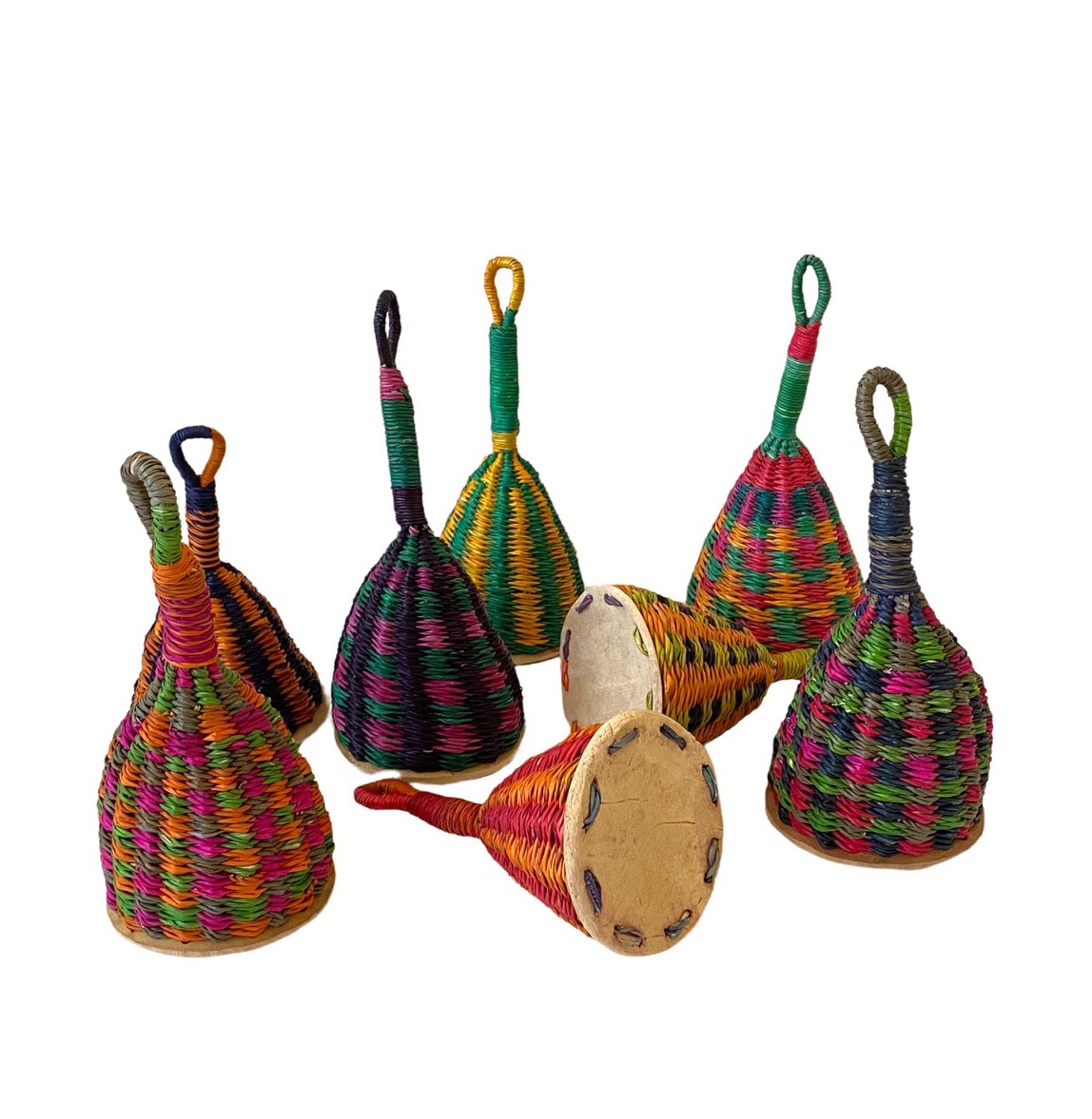 Caxixi Ghana GEWA - Strumento Musicale Africano In Vimini Con Base In Zucca, 16.5cm